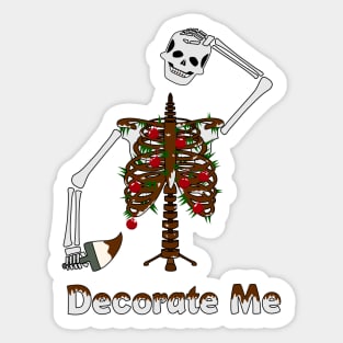 'Decorate Me' Christmas Tree Skeleton Sticker
